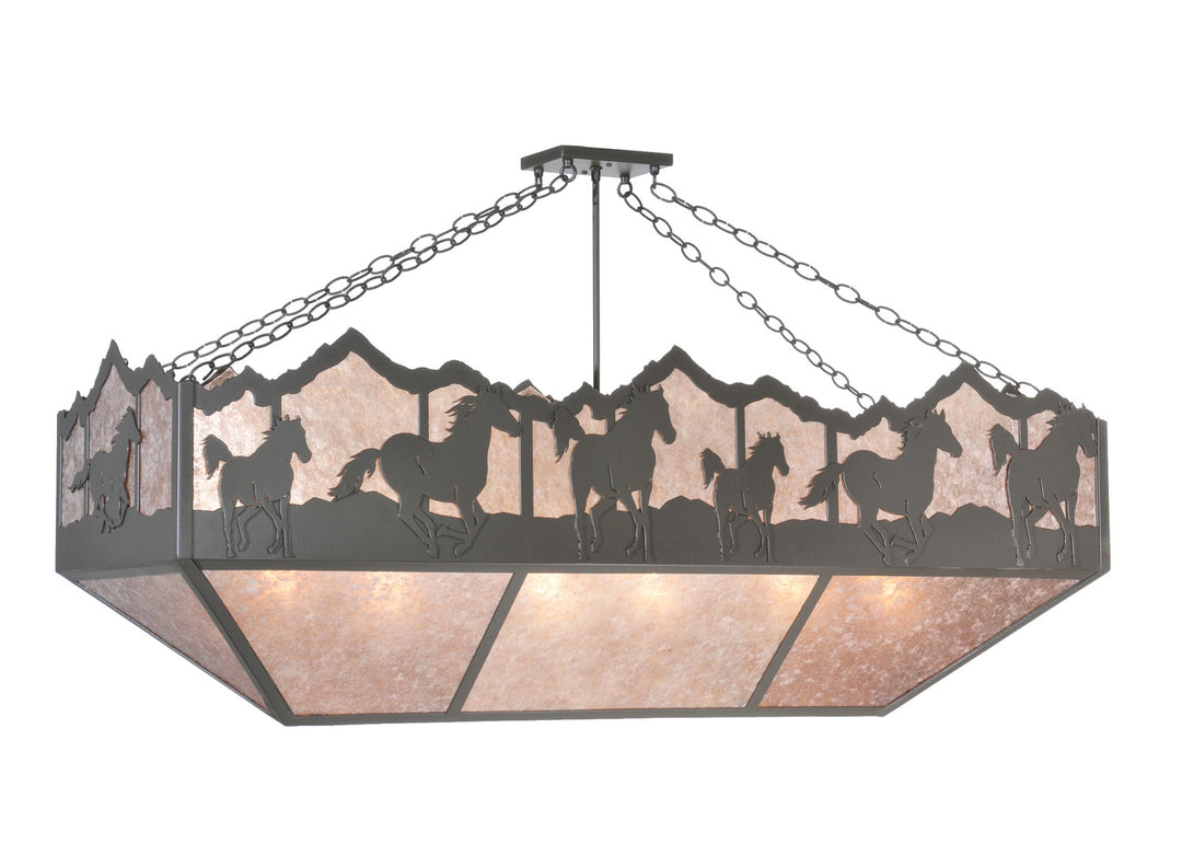 Meyda Tiffany Running Horses 99638 Pendant Light - Timeless Bronze