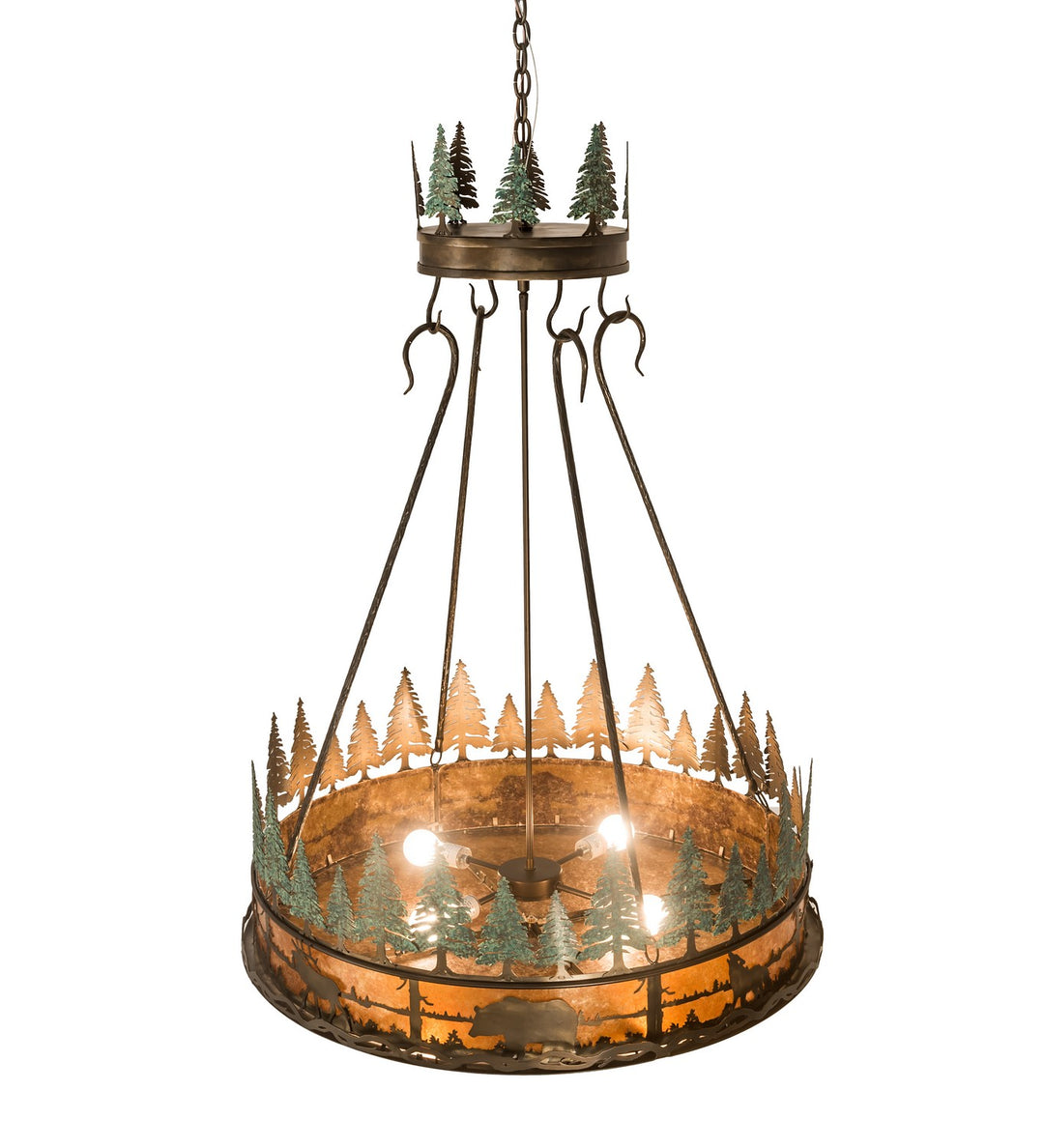 Meyda Tiffany Wildlife At Pine Lake 99769 Pendant Light - Antique Copper