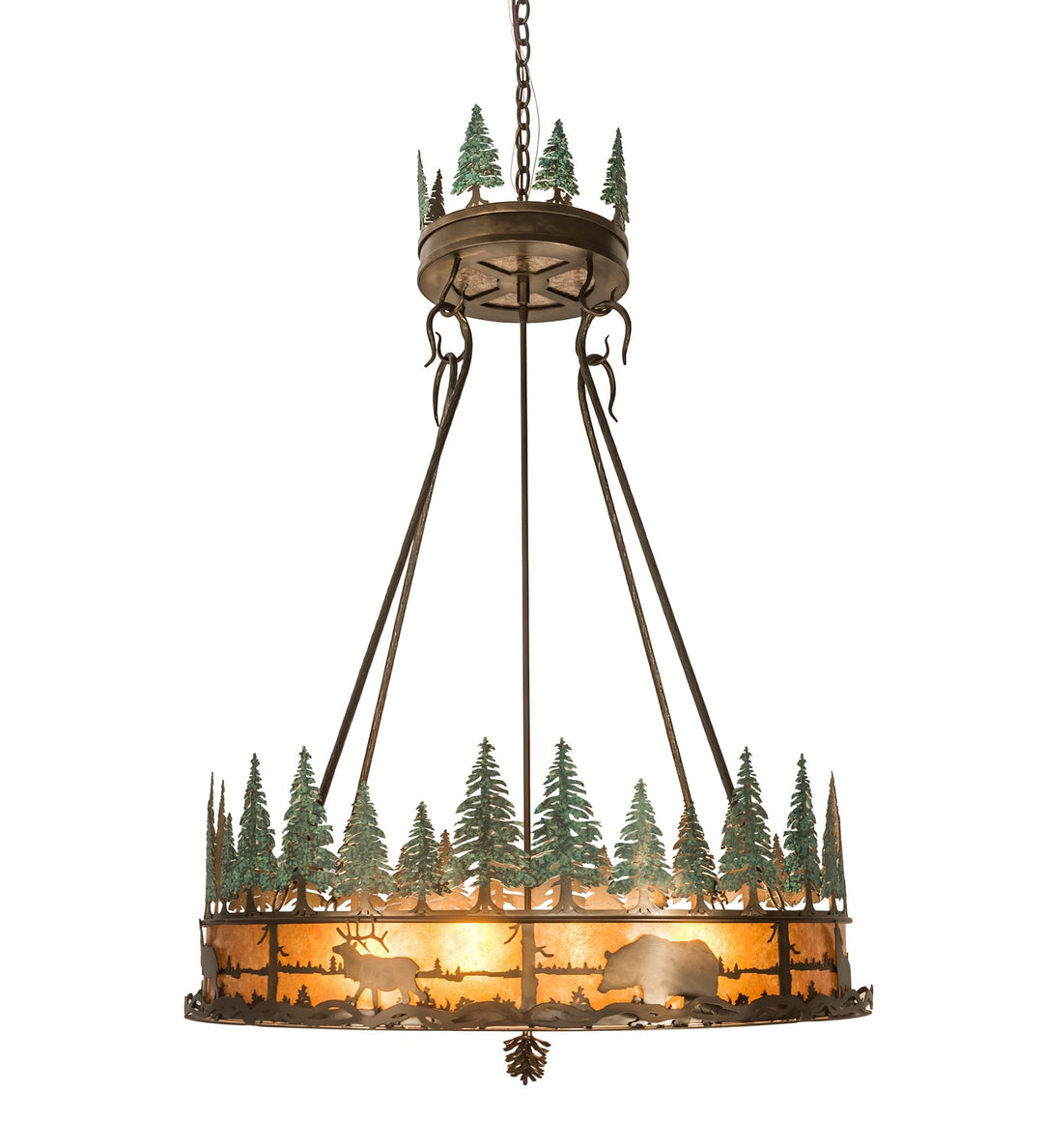 Meyda Tiffany Wildlife At Pine Lake 99769 Pendant Light - Antique Copper