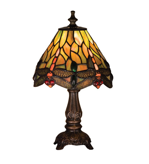 Meyda Tiffany Lighting 26613 Tiffany Hanginghead Dragonfly One Light Mini Lamp Lamp Bronze / Dark