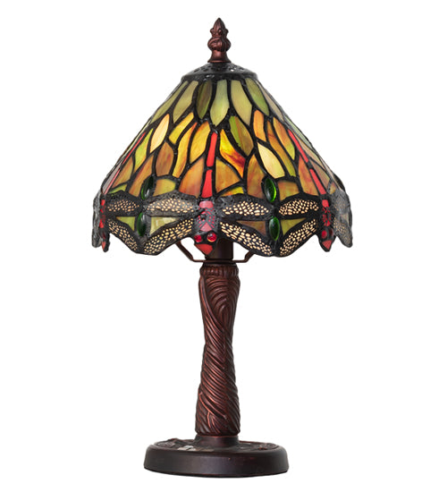 Meyda Tiffany Lighting 26614 Tiffany Hanginghead Dragonfly One Light Mini Lamp Lamp Bronze / Dark