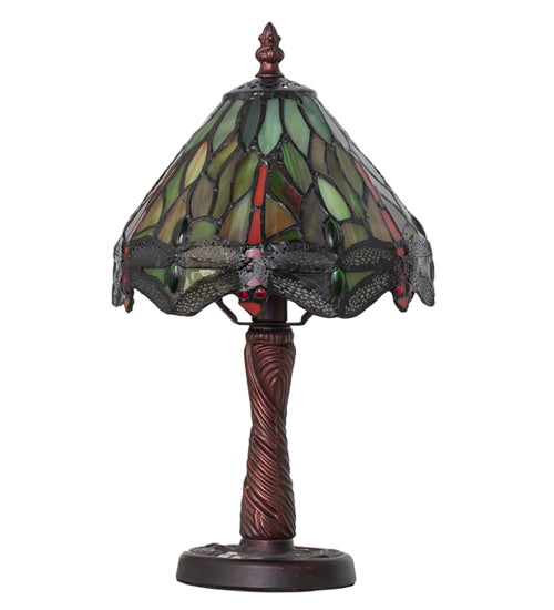 Meyda Tiffany Lighting 26614 Tiffany Hanginghead Dragonfly One Light Mini Lamp Lamp Bronze / Dark