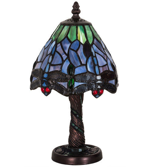 Meyda Tiffany Lighting 26616 Tiffany Hanginghead Dragonfly One Light Mini Lamp Lamp Bronze / Dark