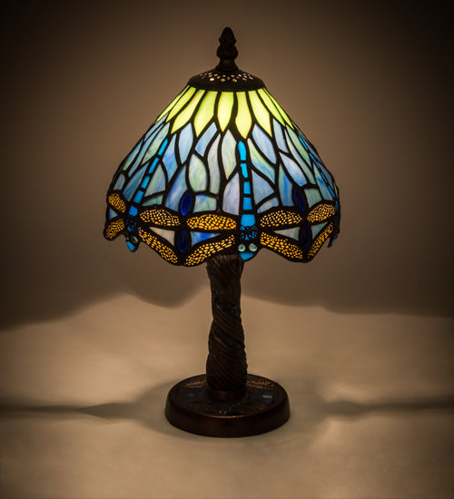 Meyda Tiffany Lighting 26617 Tiffany Hanginghead Dragonfly One Light Mini Lamp Lamp Bronze / Dark