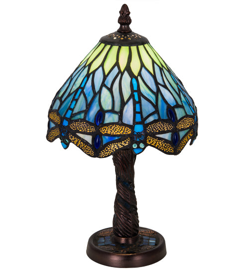 Meyda Tiffany Lighting 26617 Tiffany Hanginghead Dragonfly One Light Mini Lamp Lamp Bronze / Dark