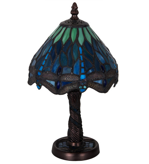 Meyda Tiffany Lighting 26617 Tiffany Hanginghead Dragonfly One Light Mini Lamp Lamp Bronze / Dark