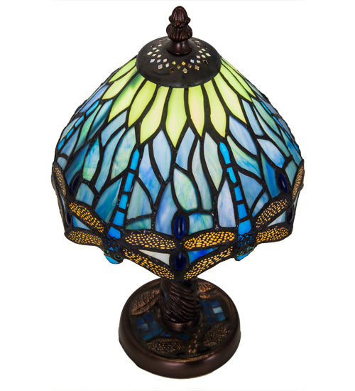 Meyda Tiffany Lighting 26617 Tiffany Hanginghead Dragonfly One Light Mini Lamp Lamp Bronze / Dark