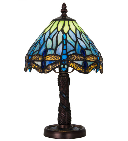 Meyda Tiffany Lighting 26617 Tiffany Hanginghead Dragonfly One Light Mini Lamp Lamp Bronze / Dark