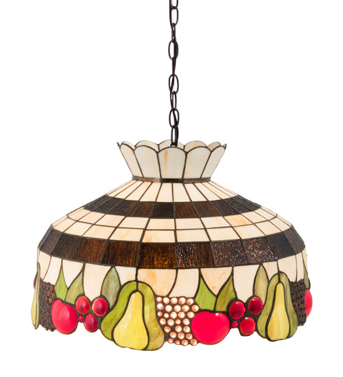 Meyda Tiffany Fruit 26624 Pendant Light - Beige Flame Avocado Red Purple Xag