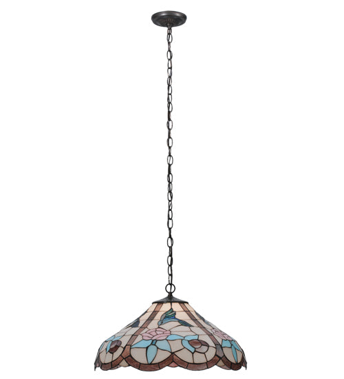 Meyda Tiffany Hummingbird 26635 Pendant Light - Lt Peach Pink Purple/Blue Seafoam