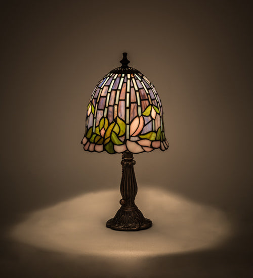 Meyda Tiffany Lighting 26647 Flowering Lotus One Light Accent Lamp Lamp Bronze / Dark