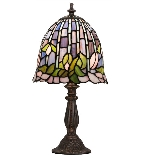 Meyda Tiffany Lighting 26647 Flowering Lotus One Light Accent Lamp Lamp Bronze / Dark