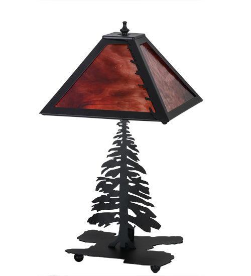 Meyda Tiffany Lighting 26724 Tall Pines Two Light Table Lamp Lamp Black