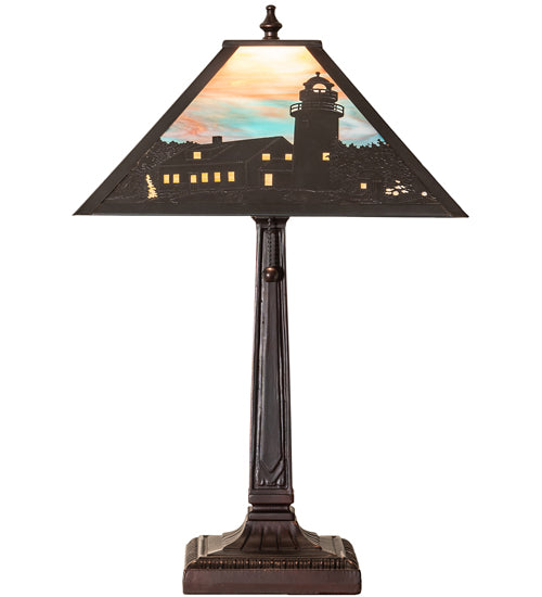 Meyda Tiffany Lighting 26763 Lighthouse Bay Table Lamp Lamp Bronze / Dark