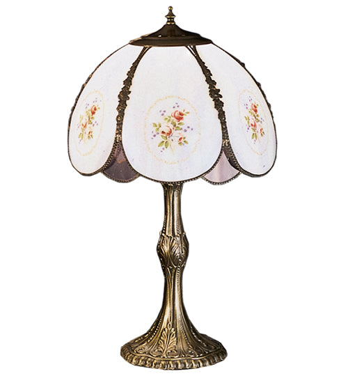 Meyda Tiffany Lighting 26817 Rose Bouquet One Light Table Lamp Lamp Bronze / Dark