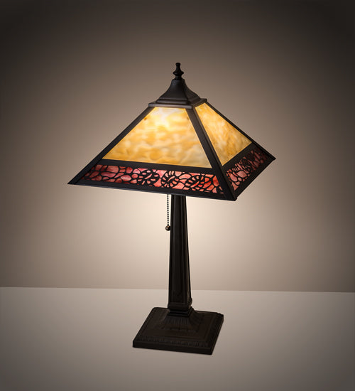 Meyda Tiffany Lighting 26828 Lotus Leaf One Light Table Lamp Lamp Bronze / Dark