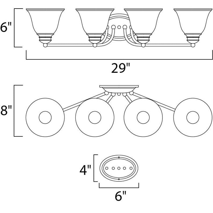 Maxim Malaga 2689MRSN Bath Vanity Light 29 in. wide - Satin Nickel
