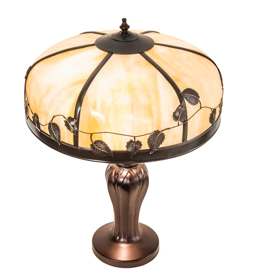 Meyda Tiffany Lighting 26904 Poplar Leaf Two Light Table Lamp Lamp Bronze / Dark