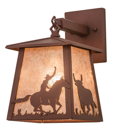 Meyda Tiffany Lighting 26995 Cowboy & Steer One Light Wall Sconce Outdoor Bronze / Dark