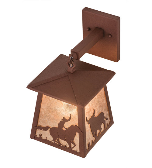 Meyda Tiffany Lighting 26995 Cowboy & Steer One Light Wall Sconce Outdoor Bronze / Dark