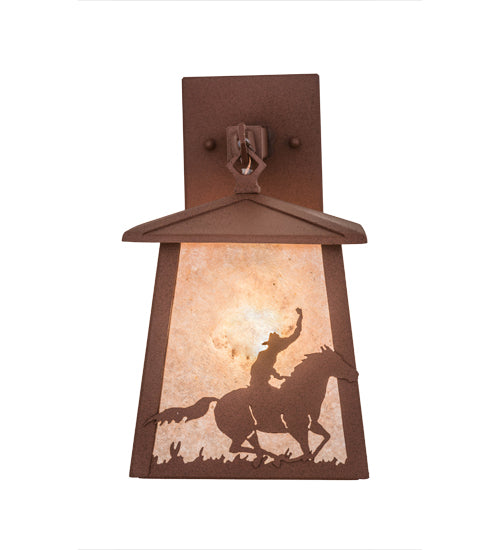 Meyda Tiffany Lighting 26995 Cowboy & Steer One Light Wall Sconce Outdoor Bronze / Dark