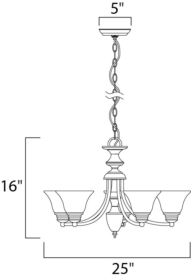 Maxim Malaga 2699FTSN Chandelier Light - Satin Nickel