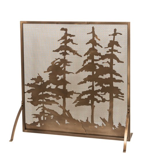 Meyda Tiffany Lighting 27047 Tall Pines Fireplace Screen Home Decor Copper/Antique/Verde