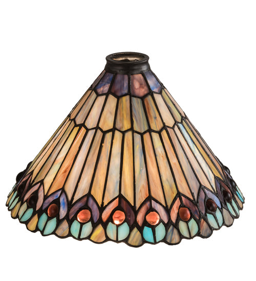 Meyda Tiffany Lighting 27095 Tiffany Jeweled Peacock Shade Lamp Shade Multicolored