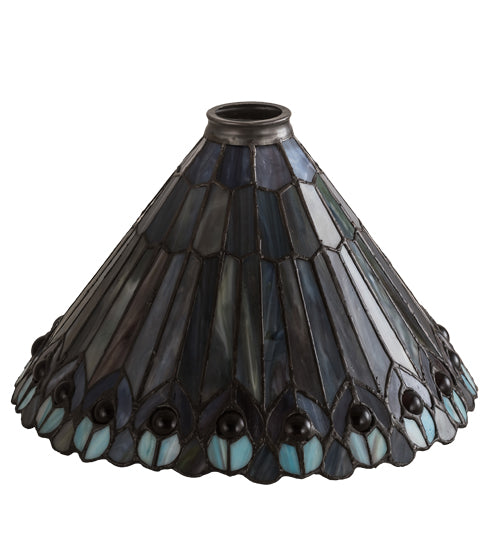 Meyda Tiffany Lighting 27095 Tiffany Jeweled Peacock Shade Lamp Shade Multicolored