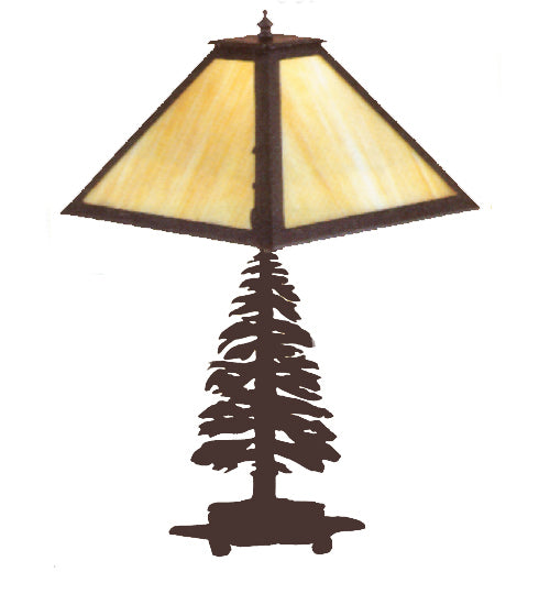 Meyda Tiffany Lighting 27103 Tall Pines Table Lamp Lamp Black