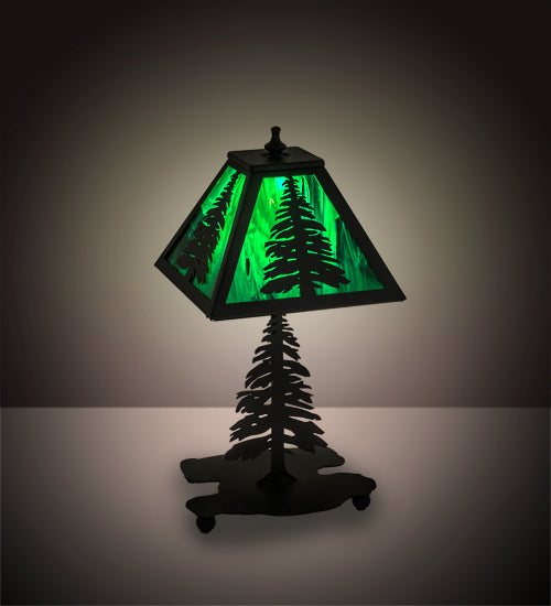 Meyda Tiffany Lighting 27107 Tall Pines One Light Accent Lamp Lamp Black