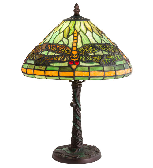 Meyda Tiffany Lighting 27158 Tiffany Dragonfly One Light Table Lamp Lamp Bronze / Dark