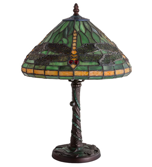 Meyda Tiffany Lighting 27158 Tiffany Dragonfly One Light Table Lamp Lamp Bronze / Dark