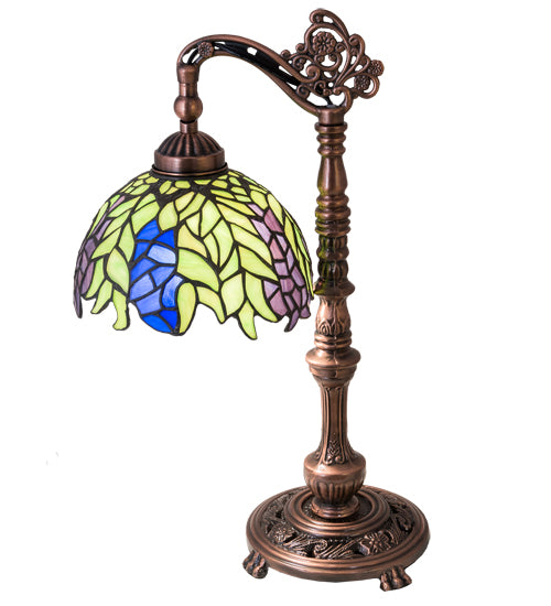 Meyda Tiffany Lighting 27167 Tiffany Honey Locust One Light Desk Lamp Lamp Bronze / Dark