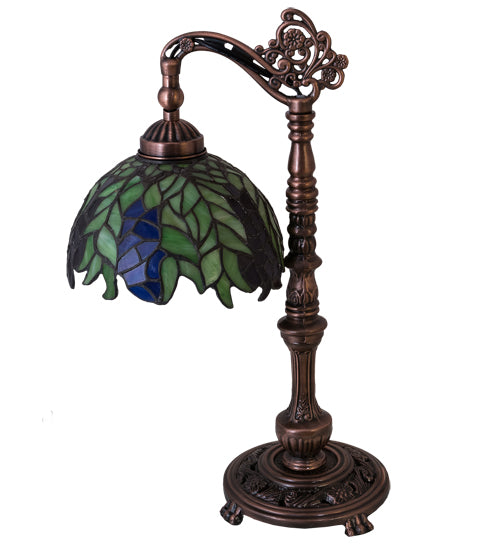 Meyda Tiffany Lighting 27167 Tiffany Honey Locust One Light Desk Lamp Lamp Bronze / Dark