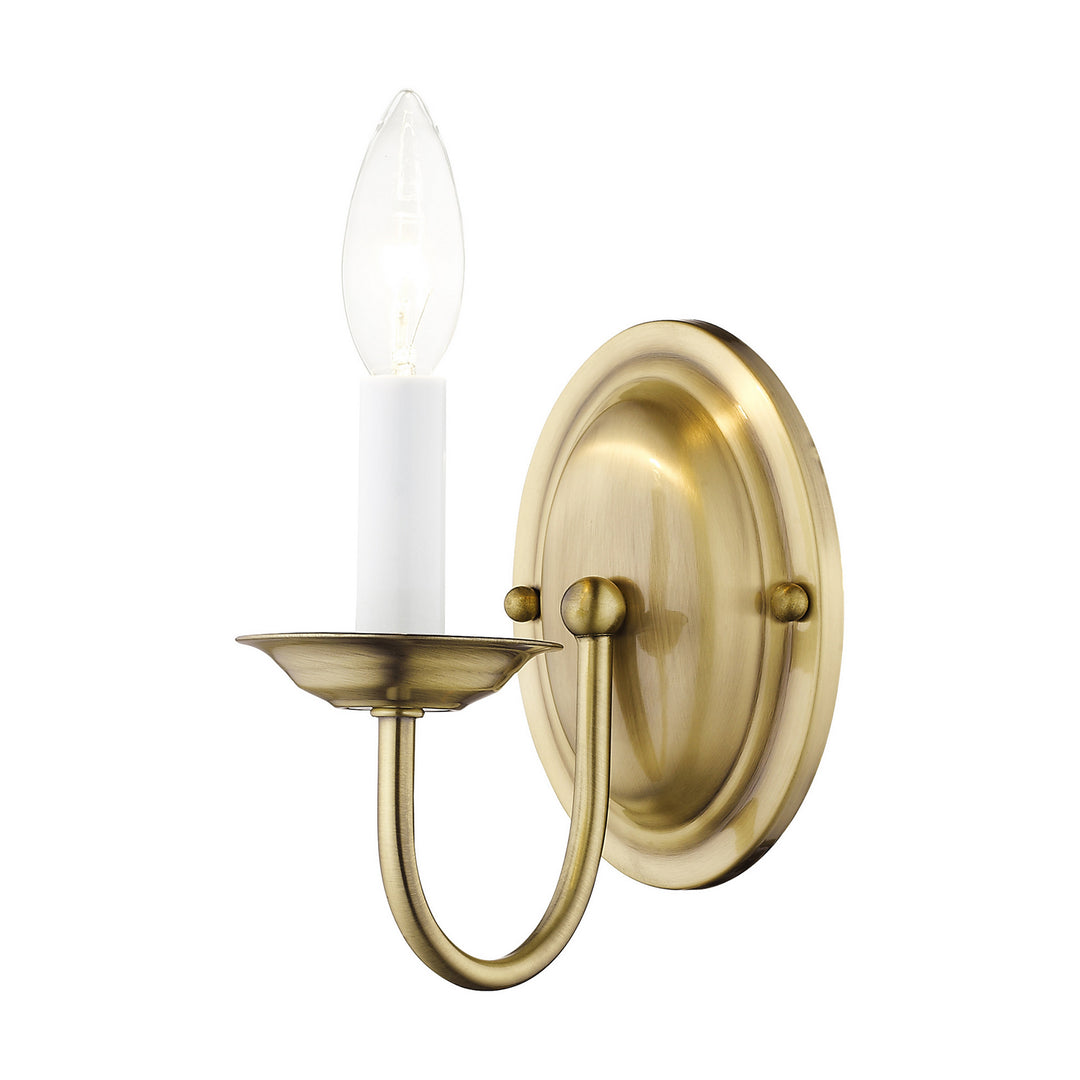 Livex Home Basics 4151-01 Wall Sconce Light - Antique Brass