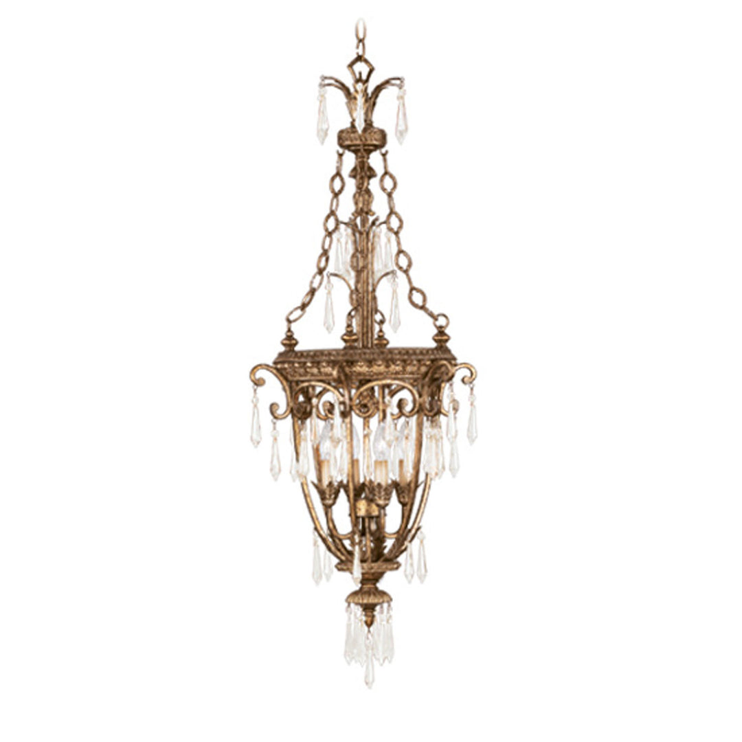 Livex La Bella 8808-65 Pendant Light - Hand Painted Vintage Gold Leaf