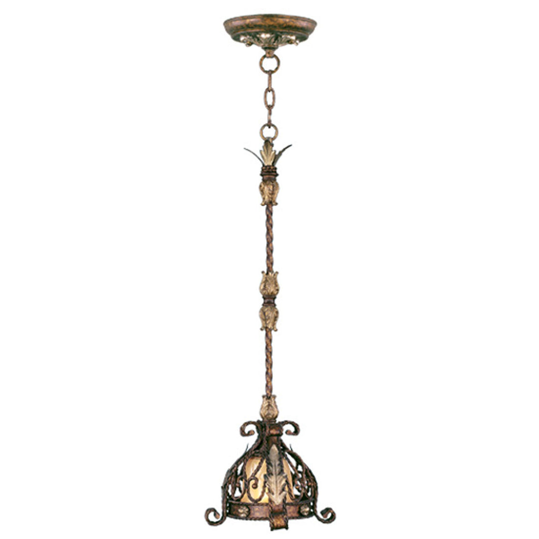 Livex Pomplano 8840-64 Pendant Light - Palacial Bronze with Gilded Accents
