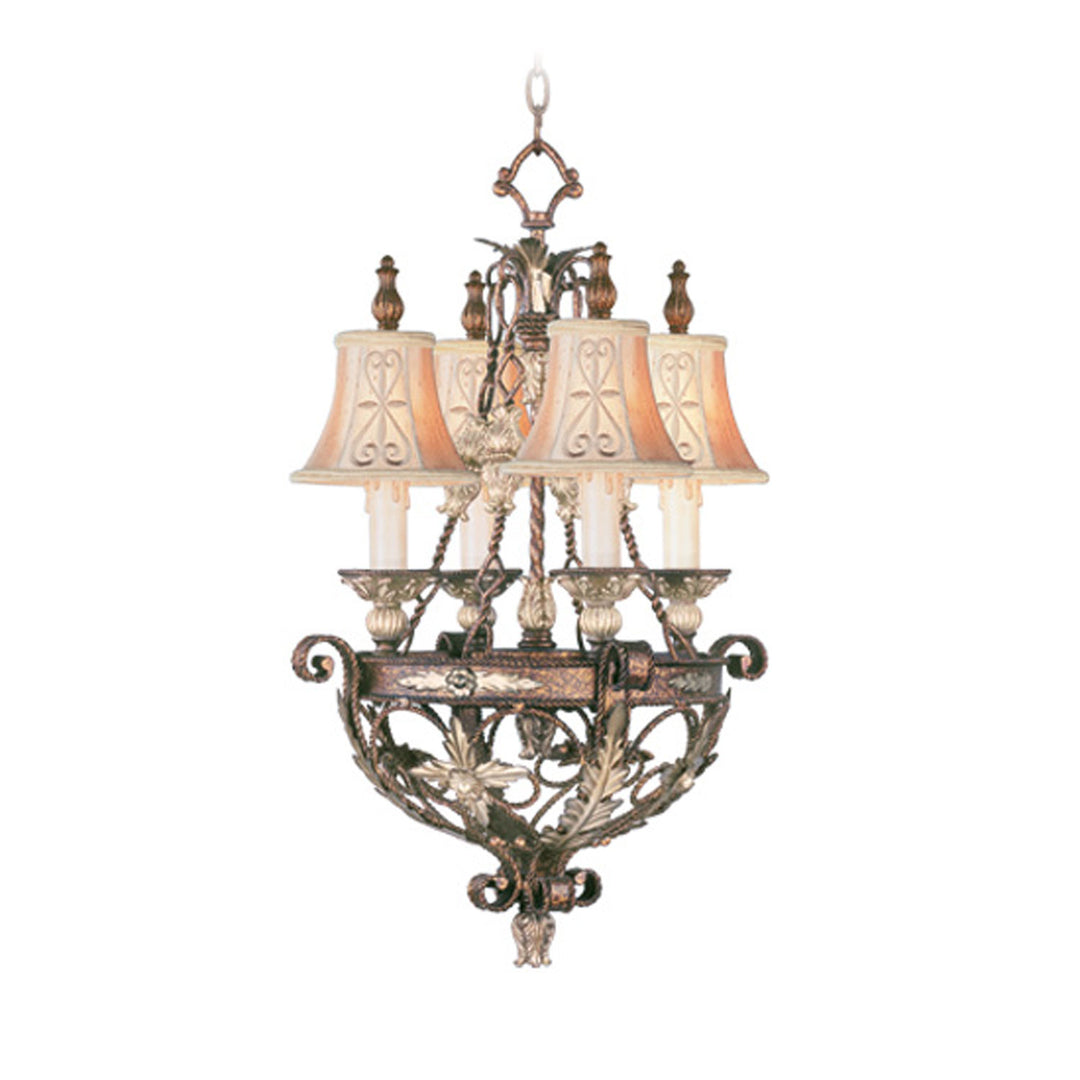 Livex Pomplano 8844-64 Chandelier Light - Palacial Bronze with Gilded Accents