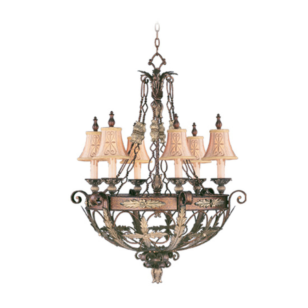 Livex Pomplano 8846-64 Chandelier Light - Palacial Bronze with Gilded Accents