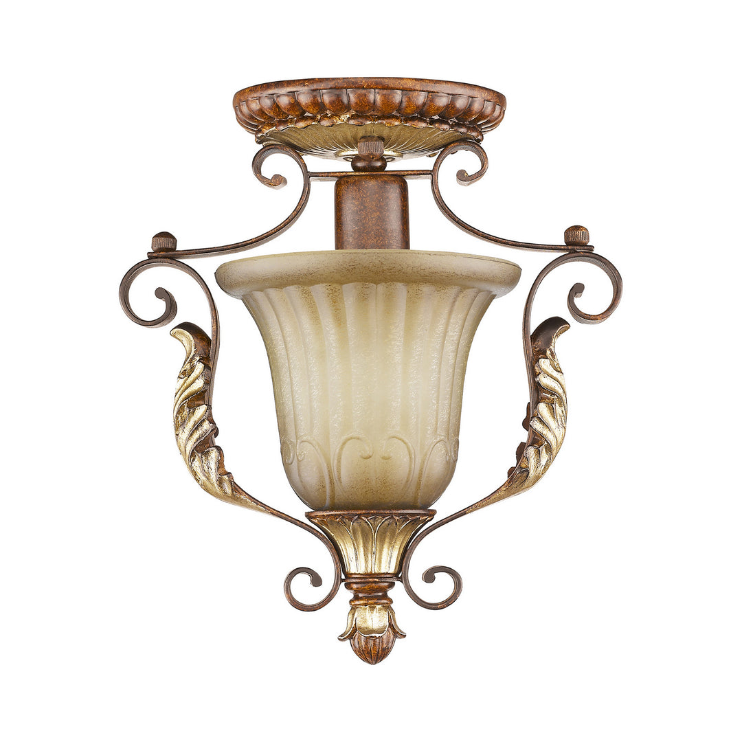 Livex Villa Verona 8578-63 Ceiling Light - Hand Applied Verona Bronze w/ Aged Gold Leafs