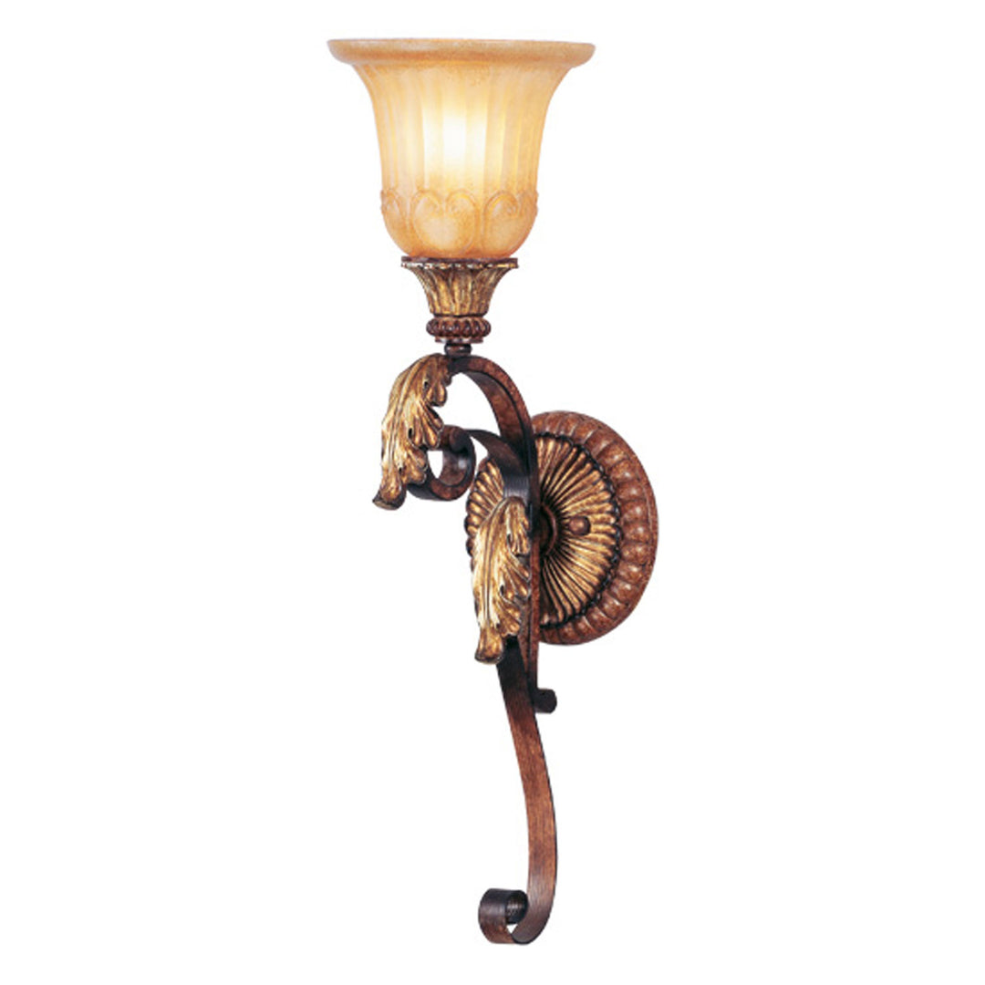Livex Villa Verona 8581-63 Wall Sconce Light - Hand Applied Verona Bronze w/ Aged Gold Leafs