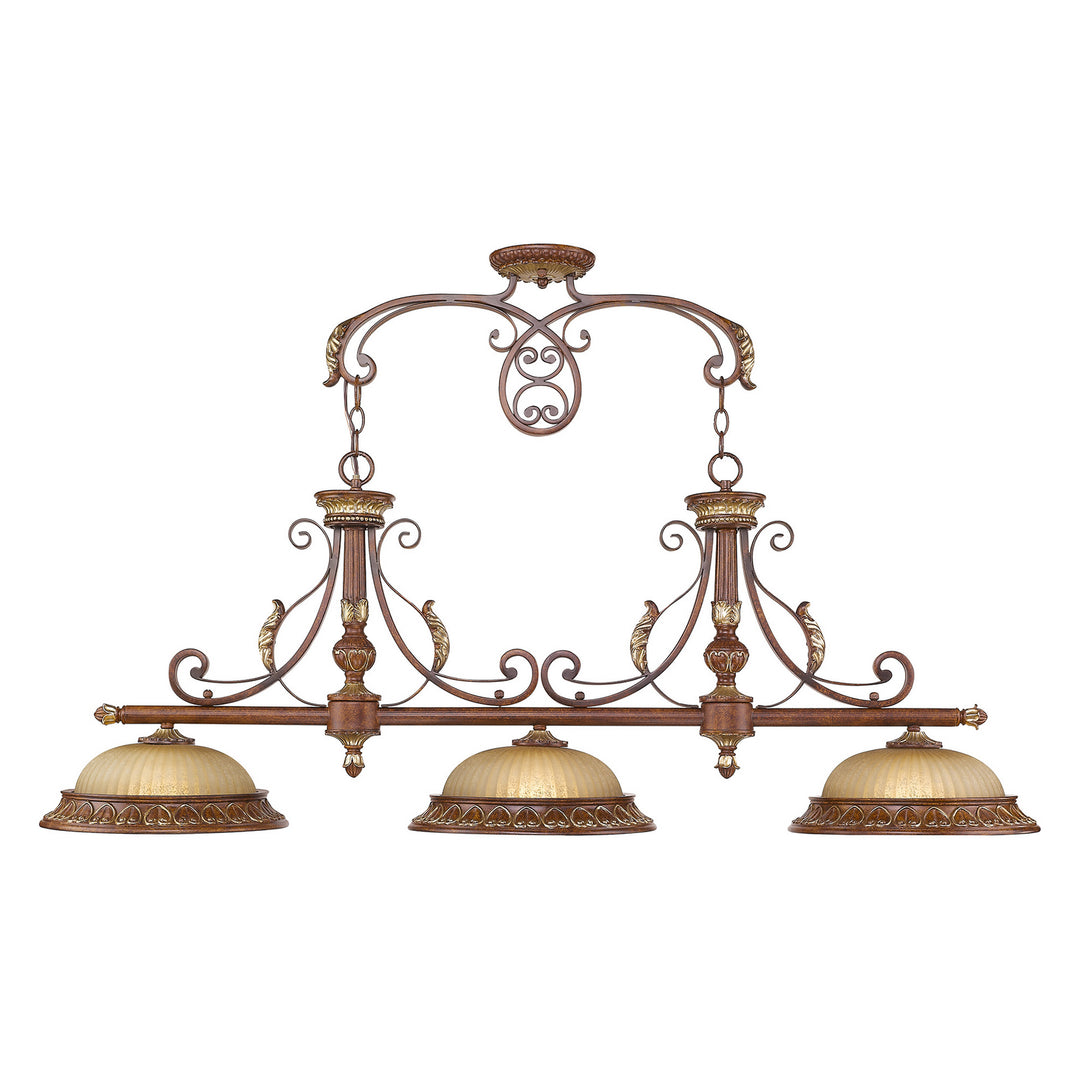 Livex Villa Verona 8584-63 Pendant Light - Hand Applied Verona Bronze w/ Aged Gold Leafs