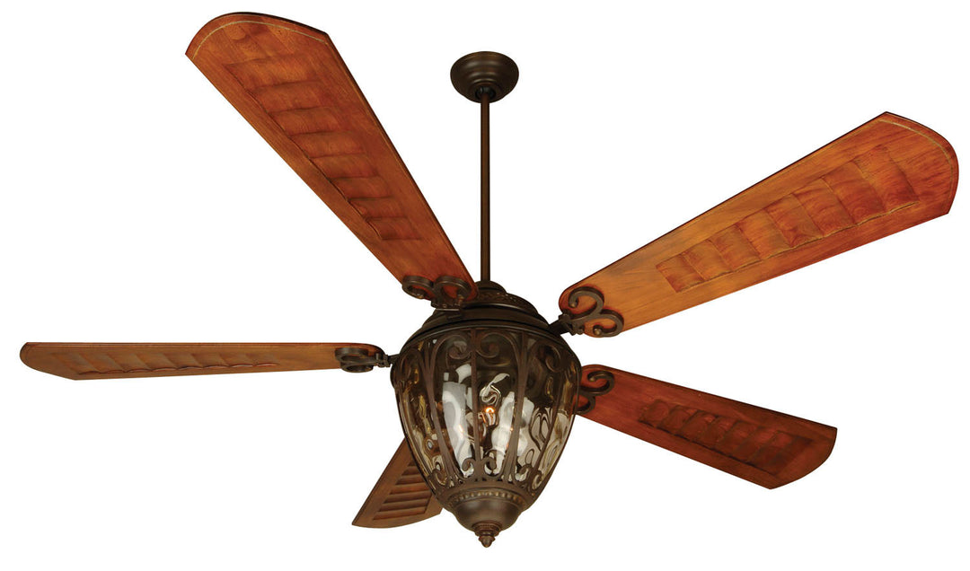 Craftmade Olivier K10338 Ceiling Fan 70 - Aged Bronze Textured, Scalloped Walnut/