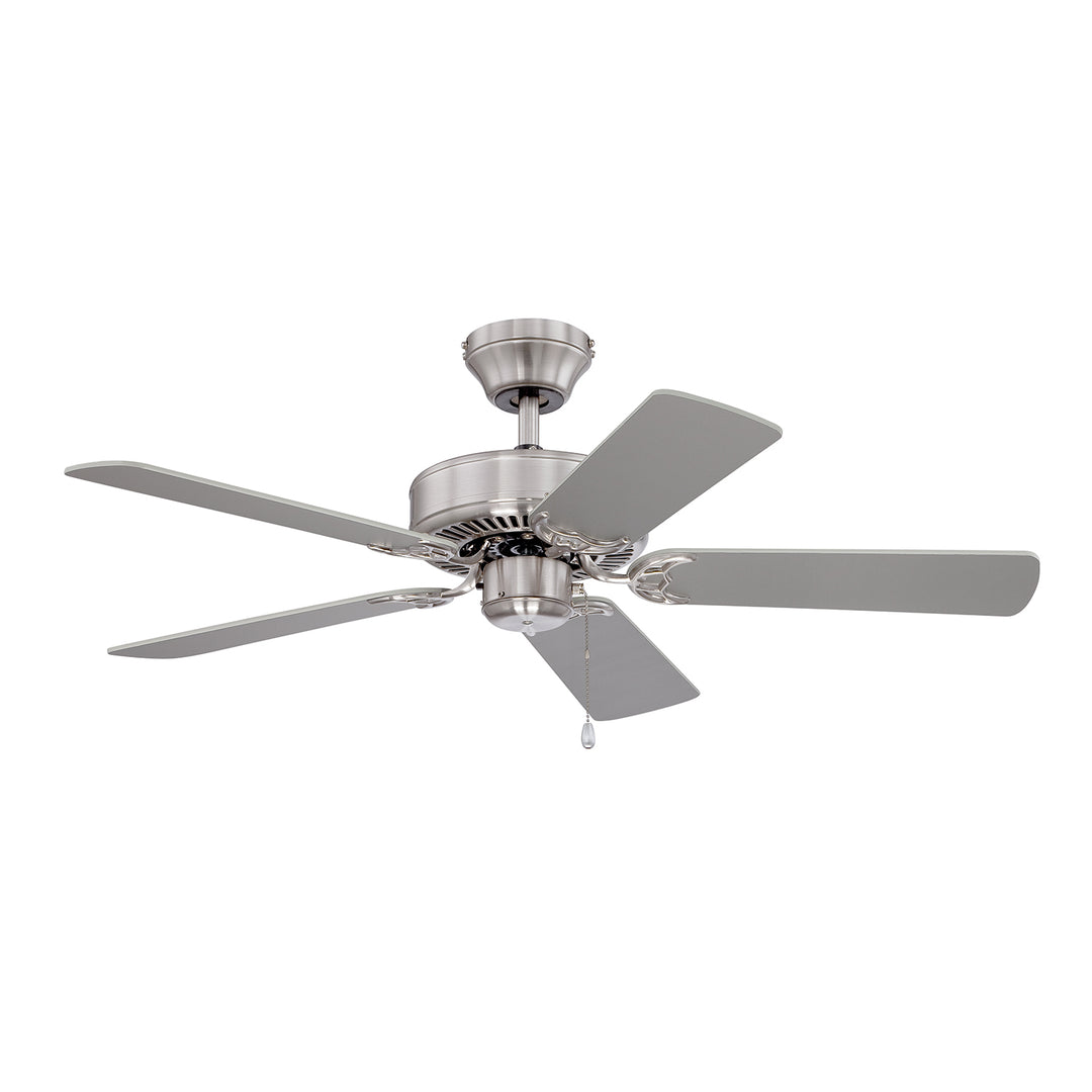 Kendal Builder'S Choice AC6842-SN Ceiling Fan 42 - Satin Nickel, Silver / White/