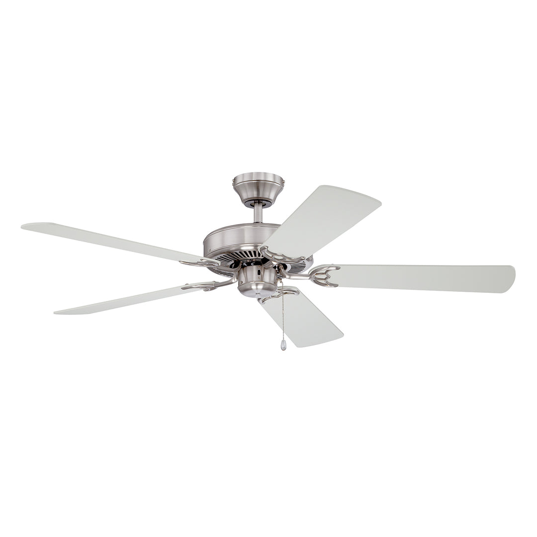 Kendal Builder'S Choice AC6852-SN Ceiling Fan 52 - Satin Nickel, Silver / White/