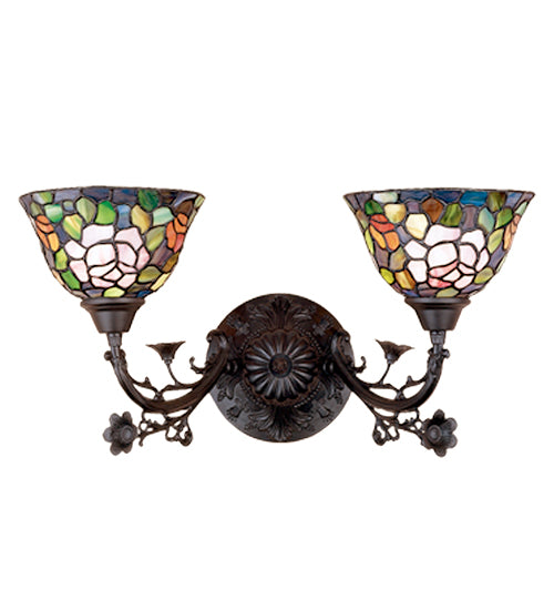 Meyda Tiffany Tiffany Rosebush 27392 Wall Light - Craftsman Brown