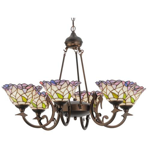 Meyda Tiffany Daffodil Bell 27398 Chandelier Light - Craftsman Brown