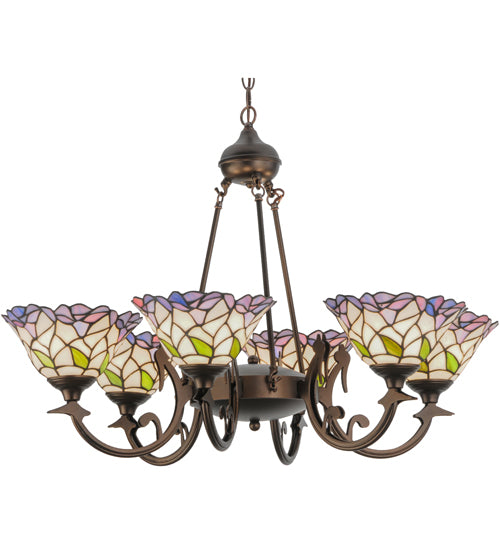 Meyda Tiffany Daffodil Bell 27398 Chandelier Light - Craftsman Brown