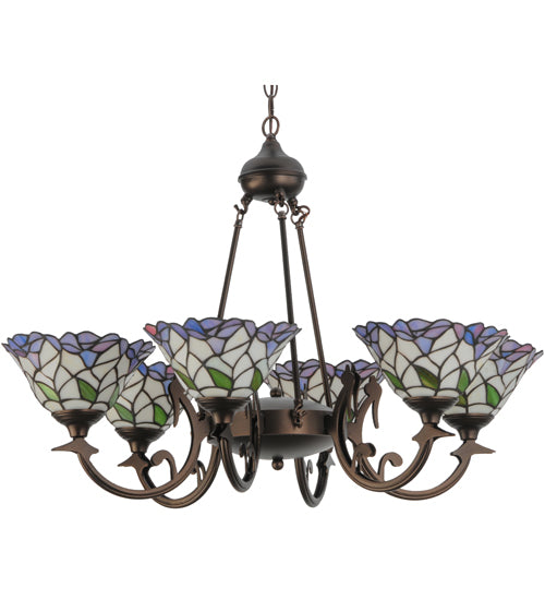 Meyda Tiffany Daffodil Bell 27398 Chandelier Light - Craftsman Brown